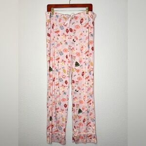 Posh Peanut Lavender Holiday Christmas Ornament Print Pajama Bottoms XL